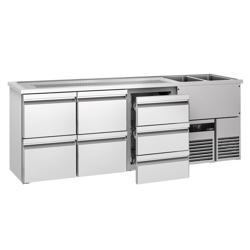 Back Bar Cooler PREMIUM - 2500x700mm - 7 Drawers