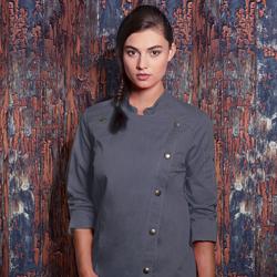 KARLOWSKY | Ladies Denim-Style Chef Jacket – Black - Size 36 - 95°C Washable