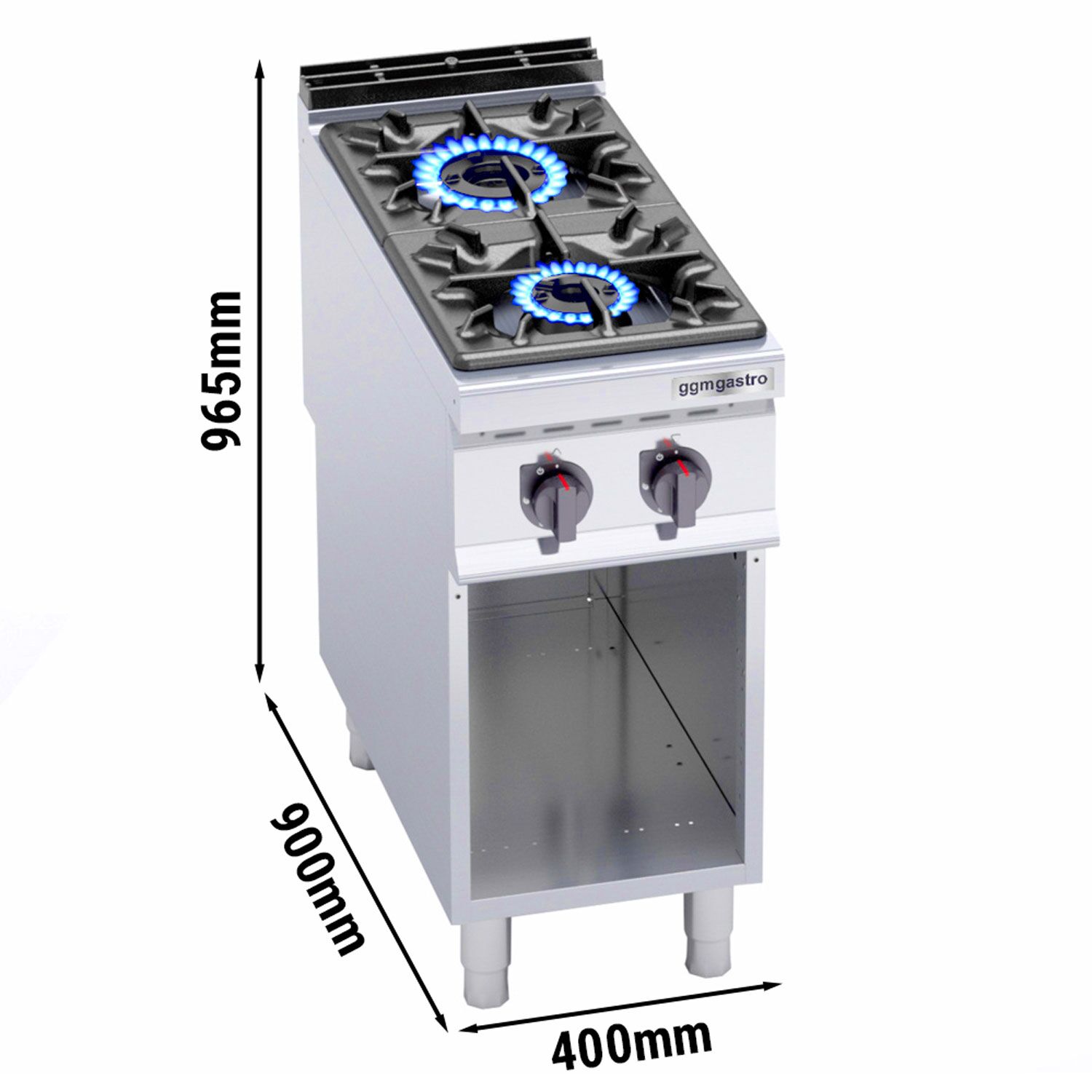 Fourneau à gaz – 19 kW – 2 brûleurs