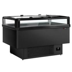 Isola surgelati - 1533x995mm - 260 Litri - coperchi scorrevoli in vetro - Nero