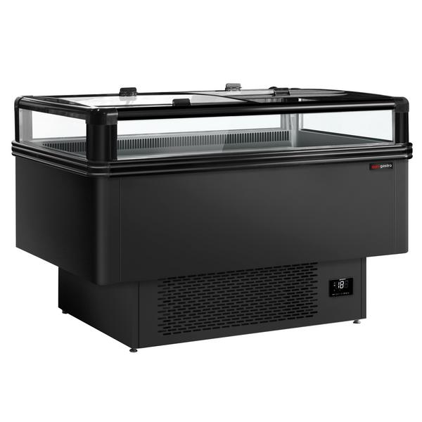 Vrieseiland - 1533x995mm - 260 liter - glazen schuifdeksel - zwart