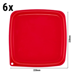 (6 stuks) CAMBRO | CAMSQUARES® - Deksel voor FreshPro - voor 5,7 liter & 7,6 liter - Rood