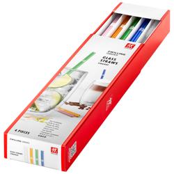 ZWILLING | Sorrento Coloured Straight Glass Straw Set – 4x straws + brush - borosilicate