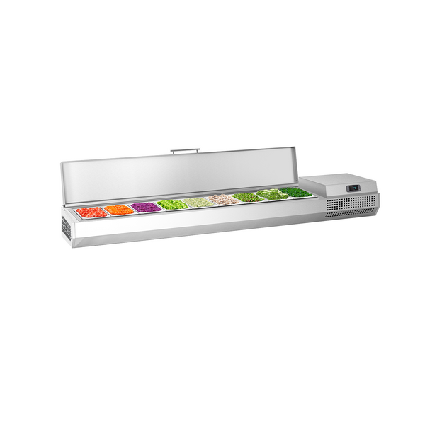Vitrină frigorifică - 2,0 x 0,35 m - pentru 9х GN 1/4 