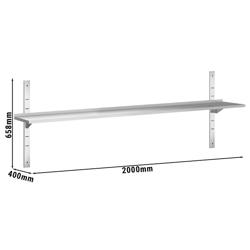 Półka ścienna PREMIUM - 2000x400mm - z 1 poziomami