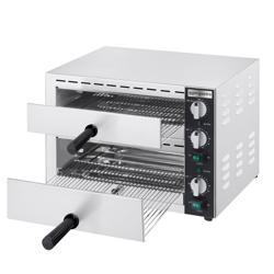 Commercial 2-Chamber Electric Mini Pizza Oven – 2× Ø33 cm pizzas - 300°C - Manual - 230V 2.26 kW