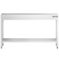 Mesa de trabalho PREMIUM - em Aço Inoxidável  - 1,6 m - com estrutura e prateleira de base