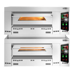 Gas Deck Pizza Oven - Twin Deck - Refractory Stone Deck - 4+4 - Ø 34cm (13.4") - 230V Single Phase - Mechanical Controls - up to 450°C