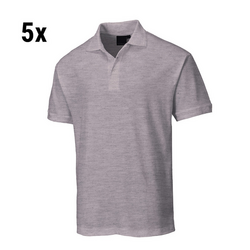 (5 pezzi) Polo da uomo - Grigio - Taglia: M