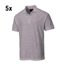 (5 stuks) Heren poloshirt - grijs - Maat: L