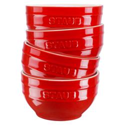 STAUB | CERAMIQUE - Комплект купички, 4 части - Ø 140 мм - Керамика - Черешово червено