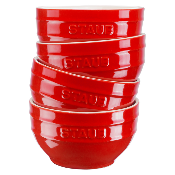 STAUB | CERAMIQUE - Juego de cuencos, 4 piezas - Ø 140mm - Cerámica - Rojo cereza