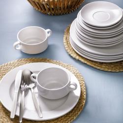 (3 pieces) Square Dinner Plates – Porcelain - 24.5 x 24.5 cm - White - Microwave, Oven & Dishwasher Safe - 300°C