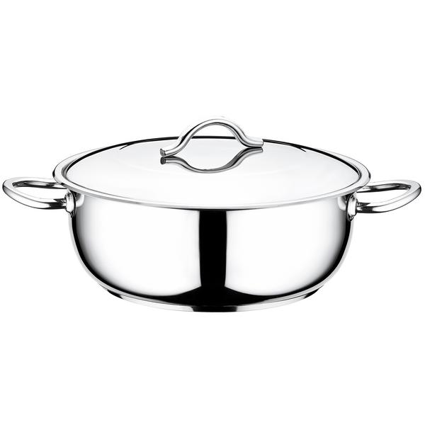 Casserole - Acier inoxydable - Tous feux dont induction - 10,4L - Ø34 cm - Hauteur:120mm - avec couvercle - 350x470x120mm