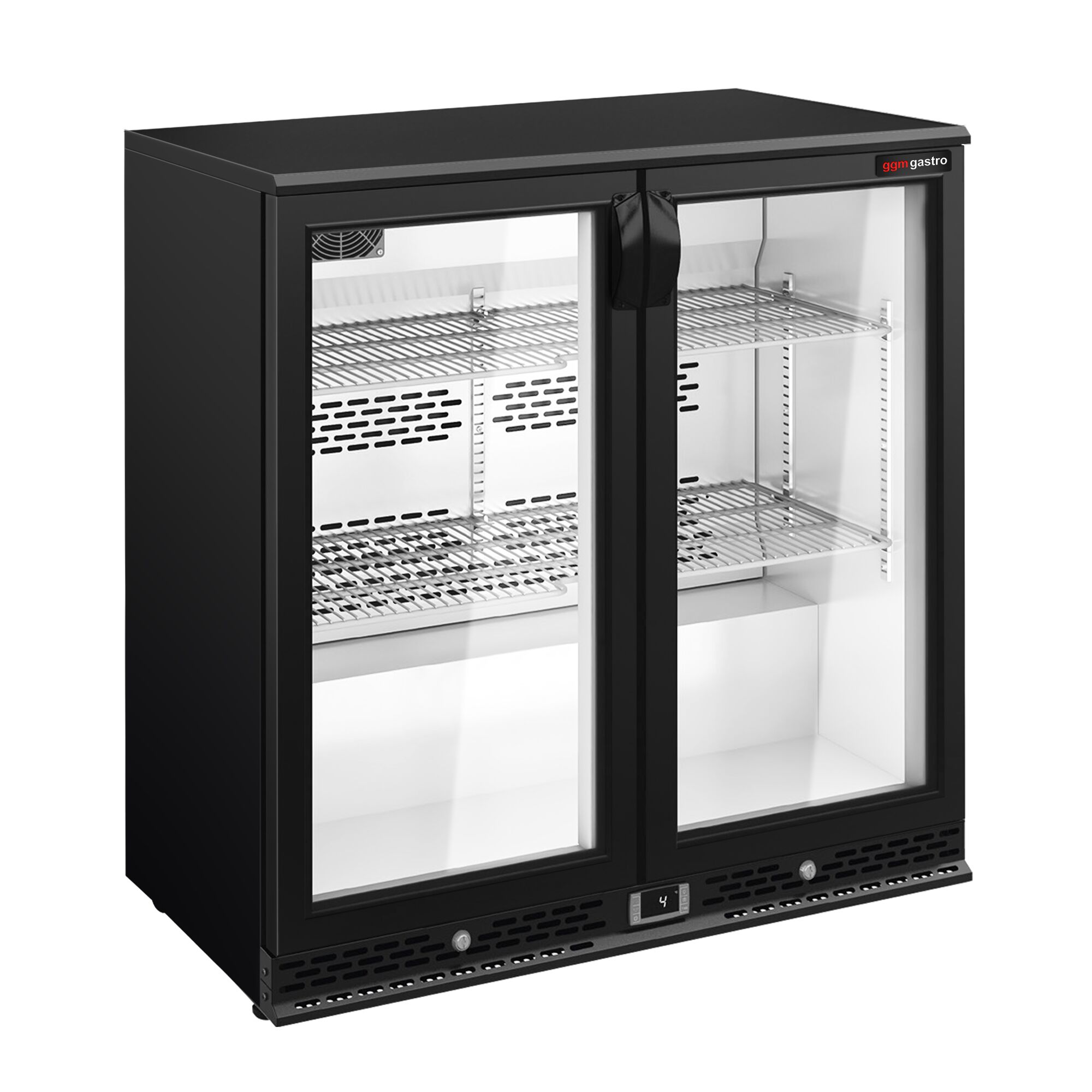 Réfrigérateur de bar – 900 mm – 220 litres – avec 2 portes vitrées battantes – Noir