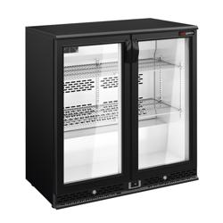 Ψυγείο μπαρ Back Bar βιτρίνα - 900 mm - 220 l - με 2 ανοιγόμενες γυάλινες πόρτες - μαύρο