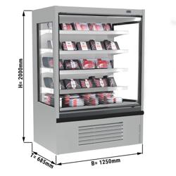 Commercial multideck display fridge - Open front - 1250mm - 455L - with 4 shelves - incl. night blind