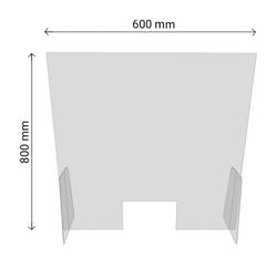 Protezione antisputo - plexiglass - 600x800mm - con passavivande