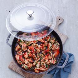 STAUB| Round Enameled Cast Iron Skillet Frying Pan – No Pour Spout