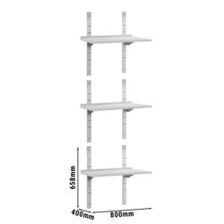 Raft de perete din oțel inoxidabil ECO - 800x400 mm - cu 3 polițe