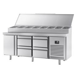 Saladette - 1960x700mm - 1 deur + 4 lades - voor 1x GN 1/2 & 9x GN 1/3