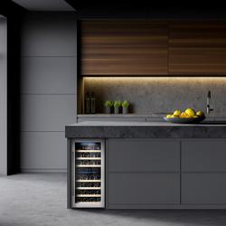 Cave de vinhos Profissional - Aço inoxidável - 2 zonas de temperatura - 100 litros - até 33 garrafas