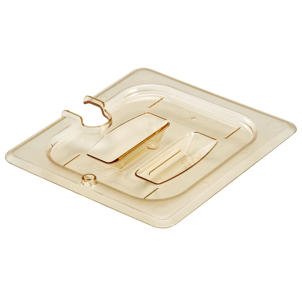 (6 штук) CAMBRO | H-PAN™ Жаропрочные крышки GN 1/6 - с насечкой и ручкой - янтарь