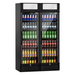 (2 stuks) Drankenkoelkast - 1190mm - 694L - 2 glasdeuren & LED-interieurverlichting - zwart