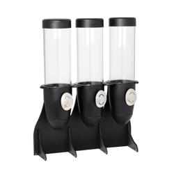موزع حبوب الإفطار الاحترافي - ثلاثي - Ø 115 mm - أسود - آلية مقبض دوّار - حامل ستانلس ستيل