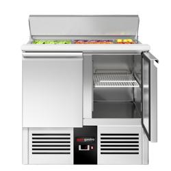 Salata Hazırlık Buzdolabı PREMIUM - 903mm - 240L - 2 kapılı - GN havuzu ile 2 adet GN 1/1 & 3 adet GN 1/6 için & paslanmaz çelik kapak