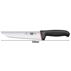VICTORINOX | Fibrox Butcher Knife – Straight Edge - 20 cm Blade - Black/Red Handle