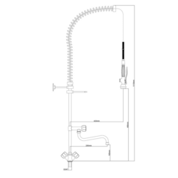 Duş de spălat vase + mixer apă pentru un singur orificiu 6000