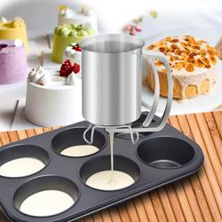 Imbuto dosatore per pasticceria - Manuale - 0,4 L - acciaio inox - con supporto