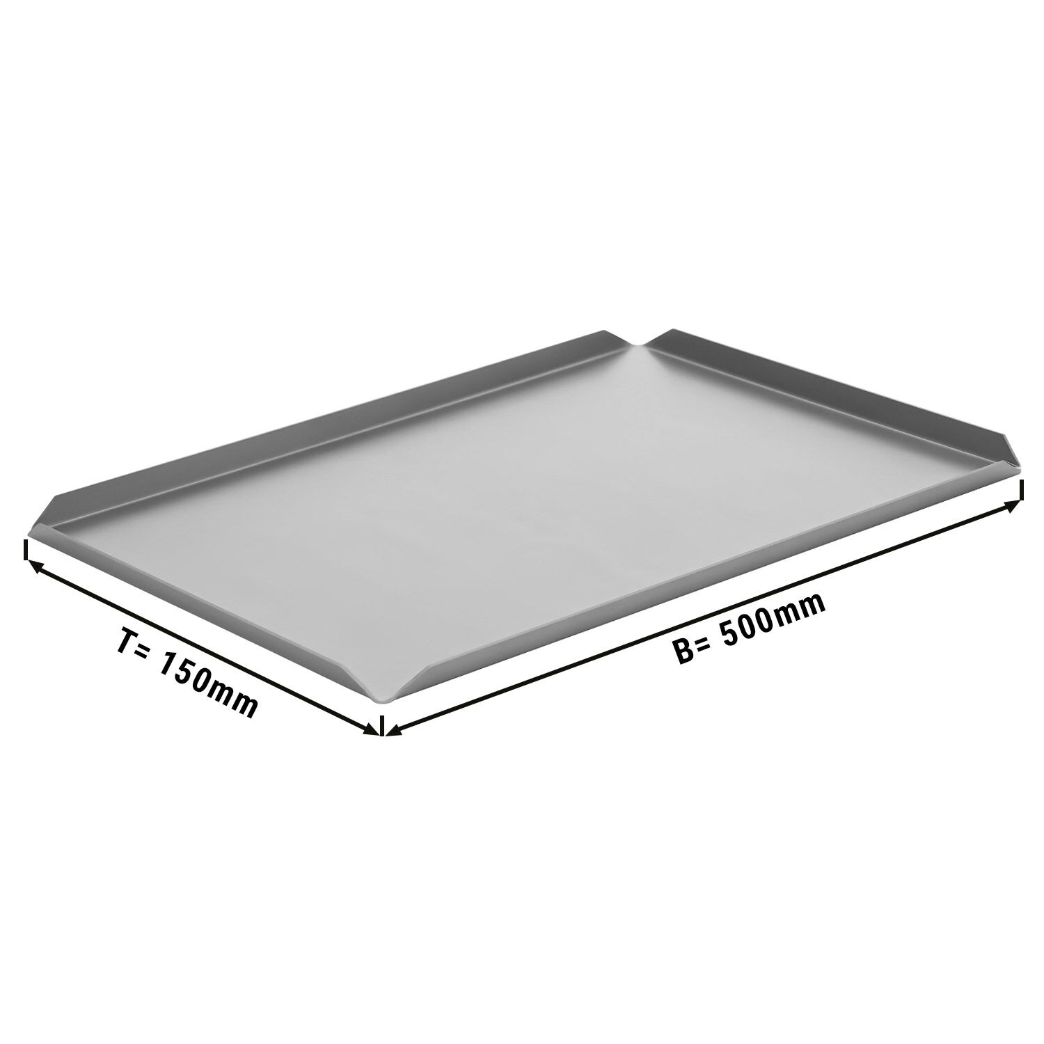 (5 pcs) Plateau de présentation - Aluminium - 500x150x10mm - Argent