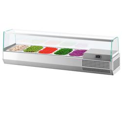 Tapasvitrine PREMIUM PLUS - met LED-verlichting - 1493x413mm - 5x GN 1/3