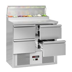 Saladette / mesa de preparação ECO - 0,9 x 0,7 m - com 4 gavetas 1/2