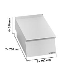 قاعدة محايدة 400mm - 400x730x290mm - ستانلس ستيل | طراز طاولة | مع حاجز خلفي | متوافق مع سلسلة PAOLO 700