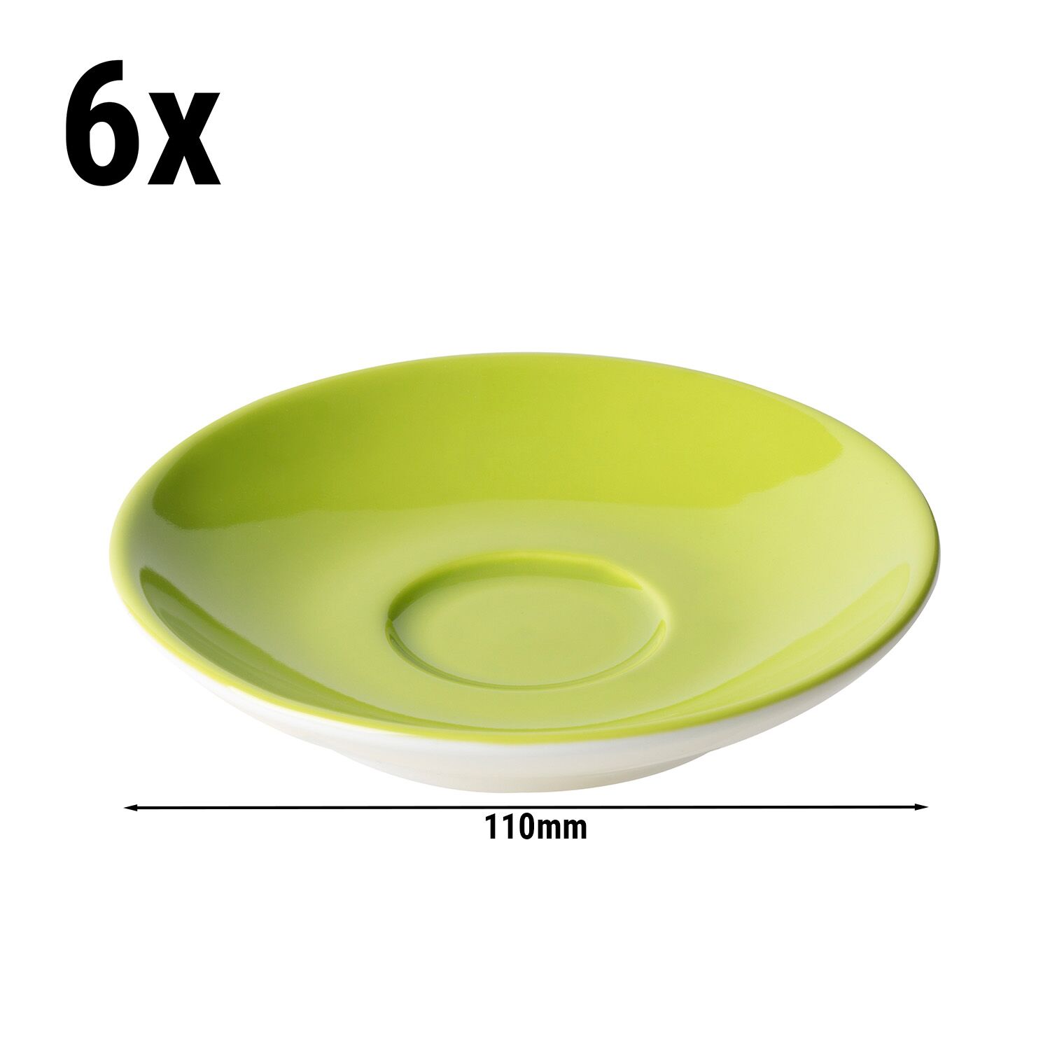 (6 pièces) BART COLOUR CAFE – Sous-tasse à espresso – Ø 110 mm – Vert citron