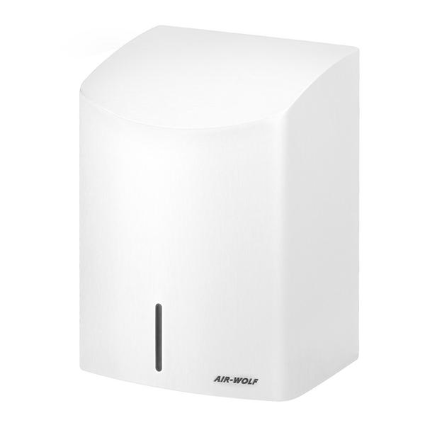 AIR-WOLF | Commercial Hands-In Automatic Hand Dryer – White Stainless Steel-10–15 s dry time-HEPA filter-Drip tray