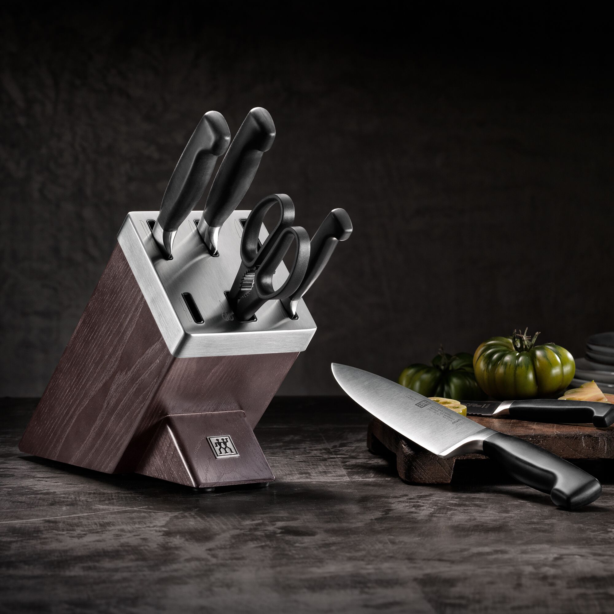 ZWILLING | VIER STERNE SharpBlock - Bloc de couteaux auto-aiguisant - 7 pièces - Marron