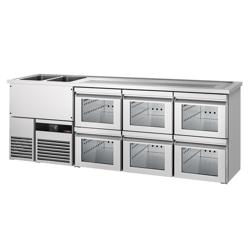 Frigider bere PREMIUM - 2500x700 mm - 6 Sertare din sticlă