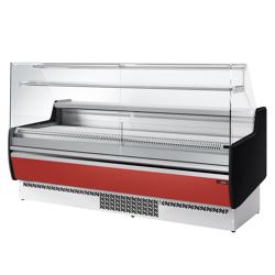 Comptoir vitrine réfrigérée - 1935x953mm - +0/+6°C - 213L - 1 étagère - Façade rouge