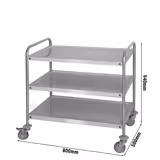 Servisna kolica - 800x500 mm - Sa 3 police