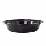 (300 pièces) Barquette réutilisable - polypropylène - 1000ml - ronde - noire