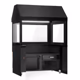 Commercial Gas Chargrill TORONTO - 15.6kW - Freestanding - Cast-Iron Cooking Grids - Wood-front Fascia - Black Granite Worktop - Tempered Glass Heat Guard