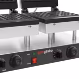 Commercial Waffle Maker - Double - Manual - 4kW - Shape: Brussels (2 waffles) - for 2 pieces - plates with Teflon coating