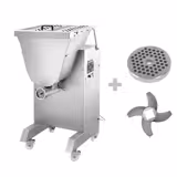 Mașină de tocat carne profesională 42 cu malaxor de carne - 1.200 kg/h - 5,15 kW - pe roți - sită 4,5 mm