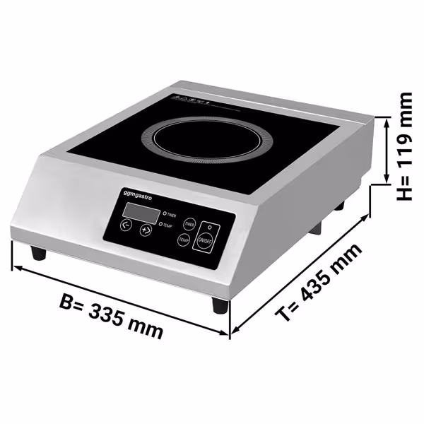Kuchenka indukcyjna - 3,5kW - 1 pola grzewcze