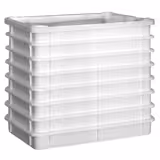 9-tlg Teigbehälter-Set - 8 Behälter & 1 Deckel - EN 600x400 - Höhe: 75mm - Polypropylen - Weiß