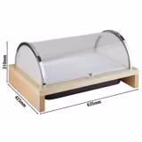 Roll-top Display Set - BRIDGE - GN 1/1 - Acrylic - 635x425mm - Height: 310mm - incl. wooden frame, plastic container, melamine tray, cooling pack & roll-top lid